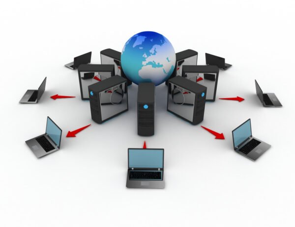 3d rendering Computer network . 3d rendered illustration